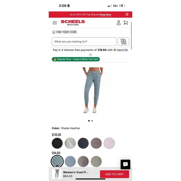 Vuori Performance Joggers Shade Heather Blue Size Small - Picture 3 of 10